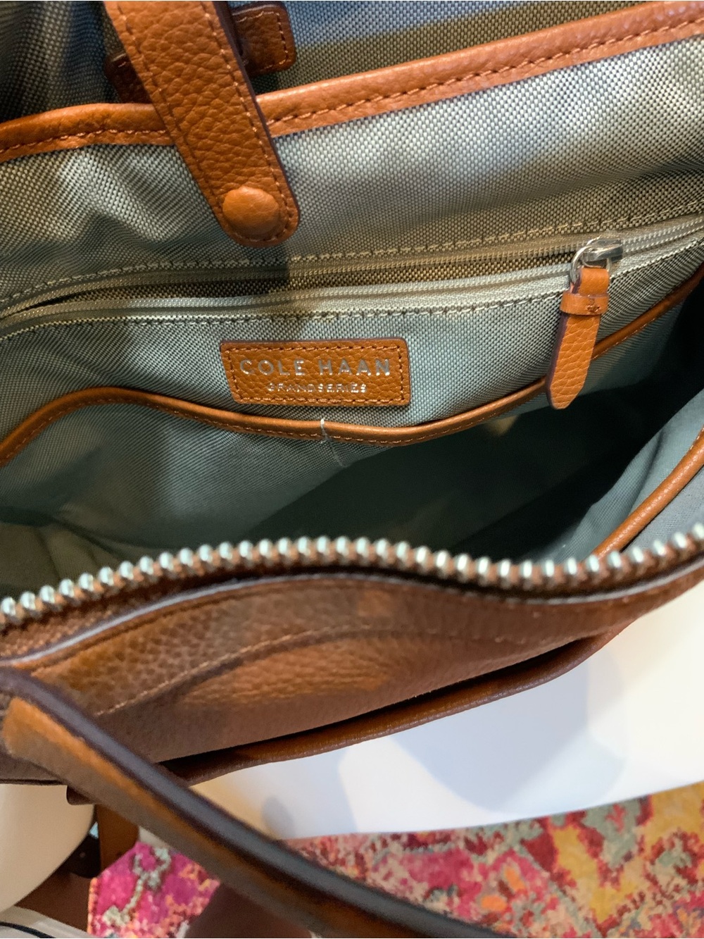 Cole Haan Tan Leather Tote-Style Backpack - Picture 5 of 11